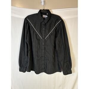 Vintage Kenny Rogers Western Collection by Karman Men Snap Button Shirt L 17/18